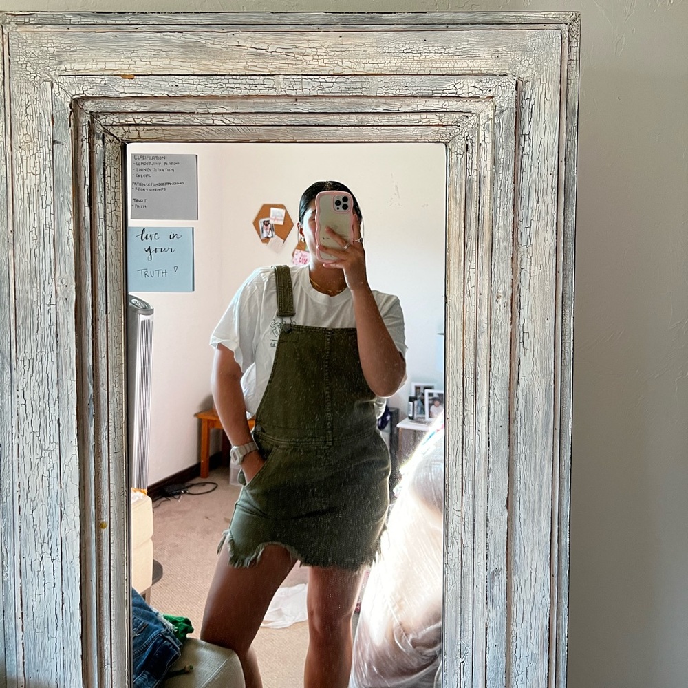 free people olive overall dress